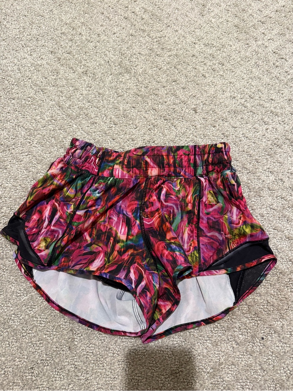 lululemon athletica Pink Multi Floral hotty hot short